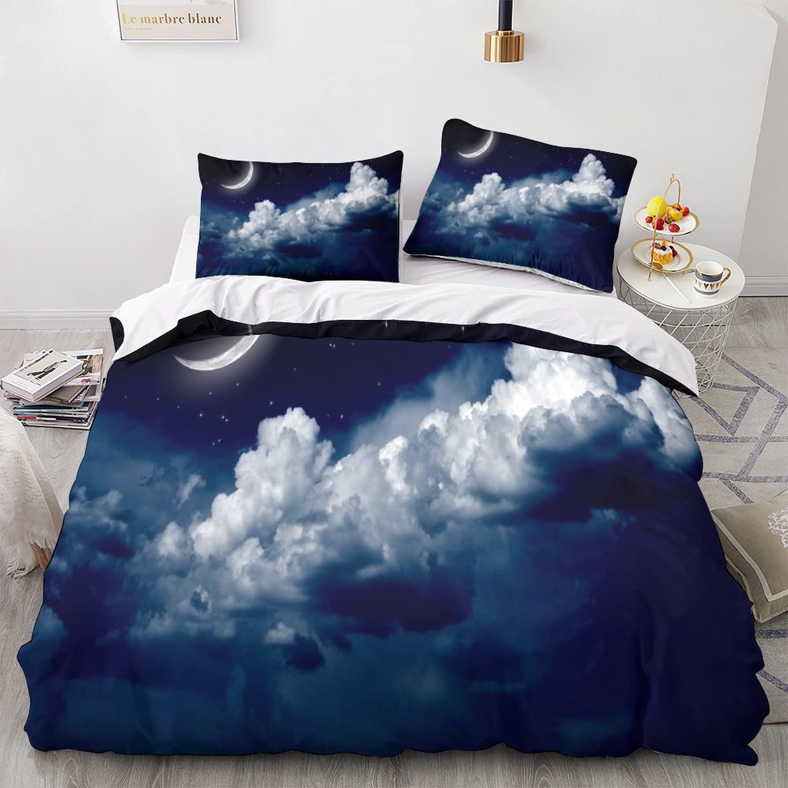 Parure de literie 3D motif Night View avec fermeture à glissière double 200x200