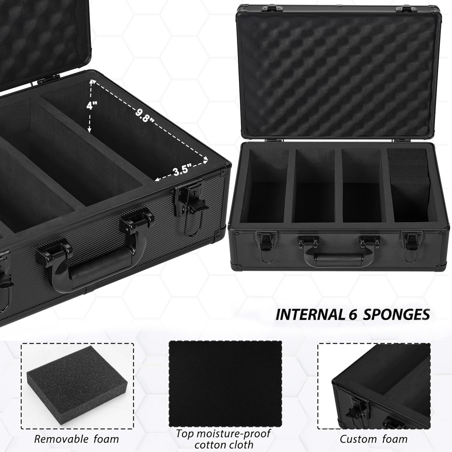 Graded Card Case - Aluminum Alloy Graded Card Storage Box Compatible with 150+ Card Slabs - Sports Trading Card Case Fits PSA, CSG, BGS