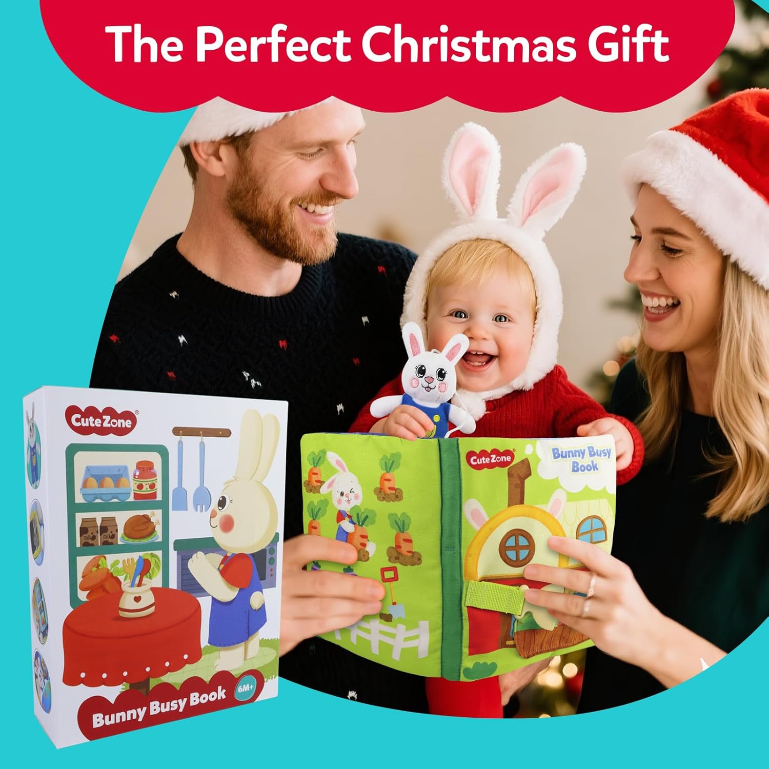 Busy Book for Toddlers 1-3 - Montessori Busy Book for 1  Year Old, Toddler Busy Board with 12 Activities, Interactive Activity Books Gift for 1 2 Year Old Boys and Girls