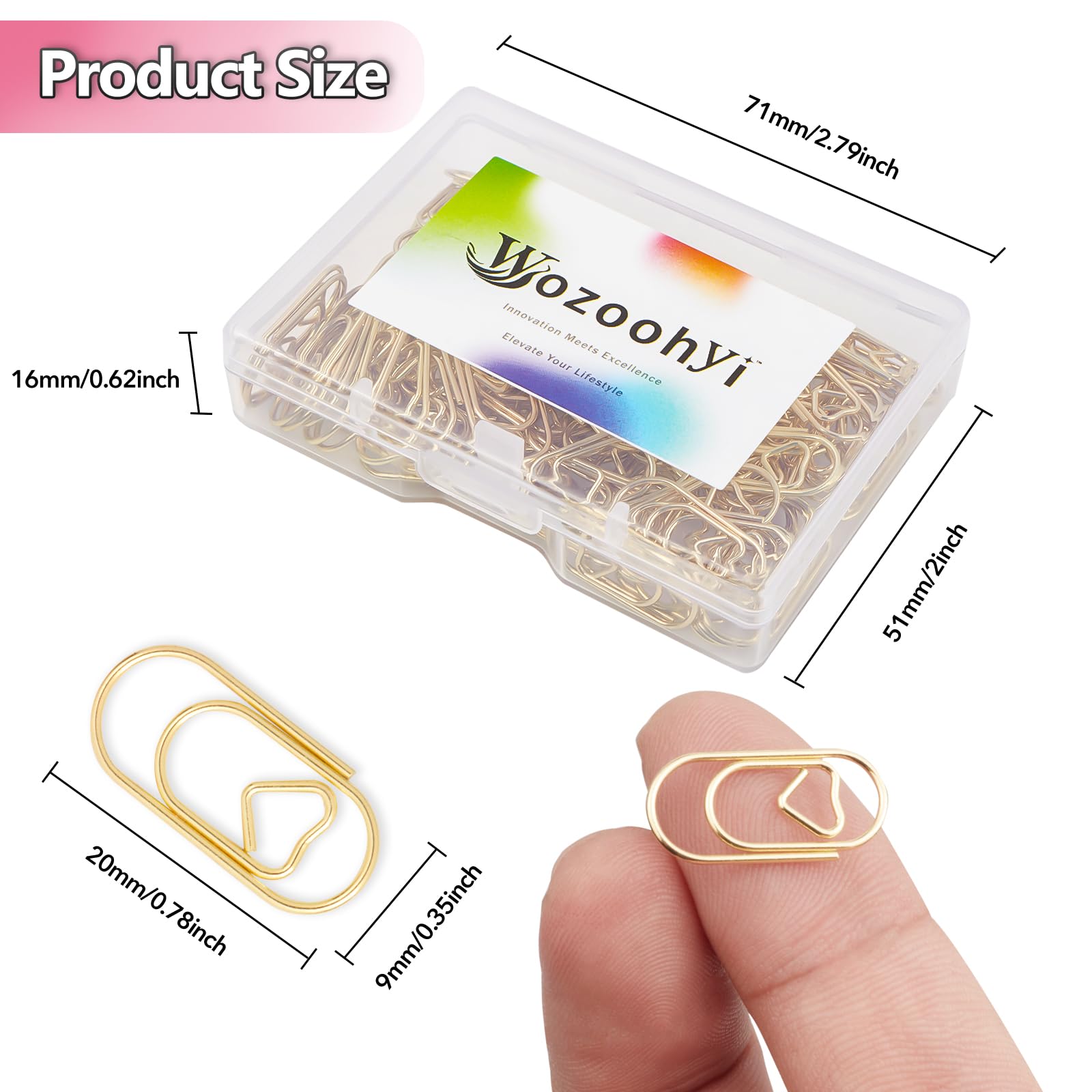 Amazon.com : Wozoohyi Gold Heart Paper Clips - 100 Pcs, Stainless