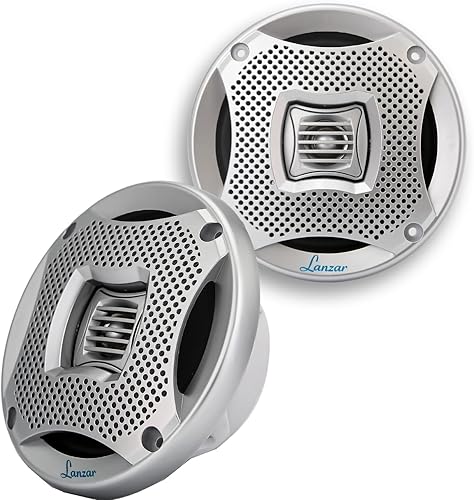 Lanzar Altavoces marinos de 6.5 pulgadas, sistema de sonido estéreo de audio resistente al agua de 2 vías con potencia de 400 W, parrillas