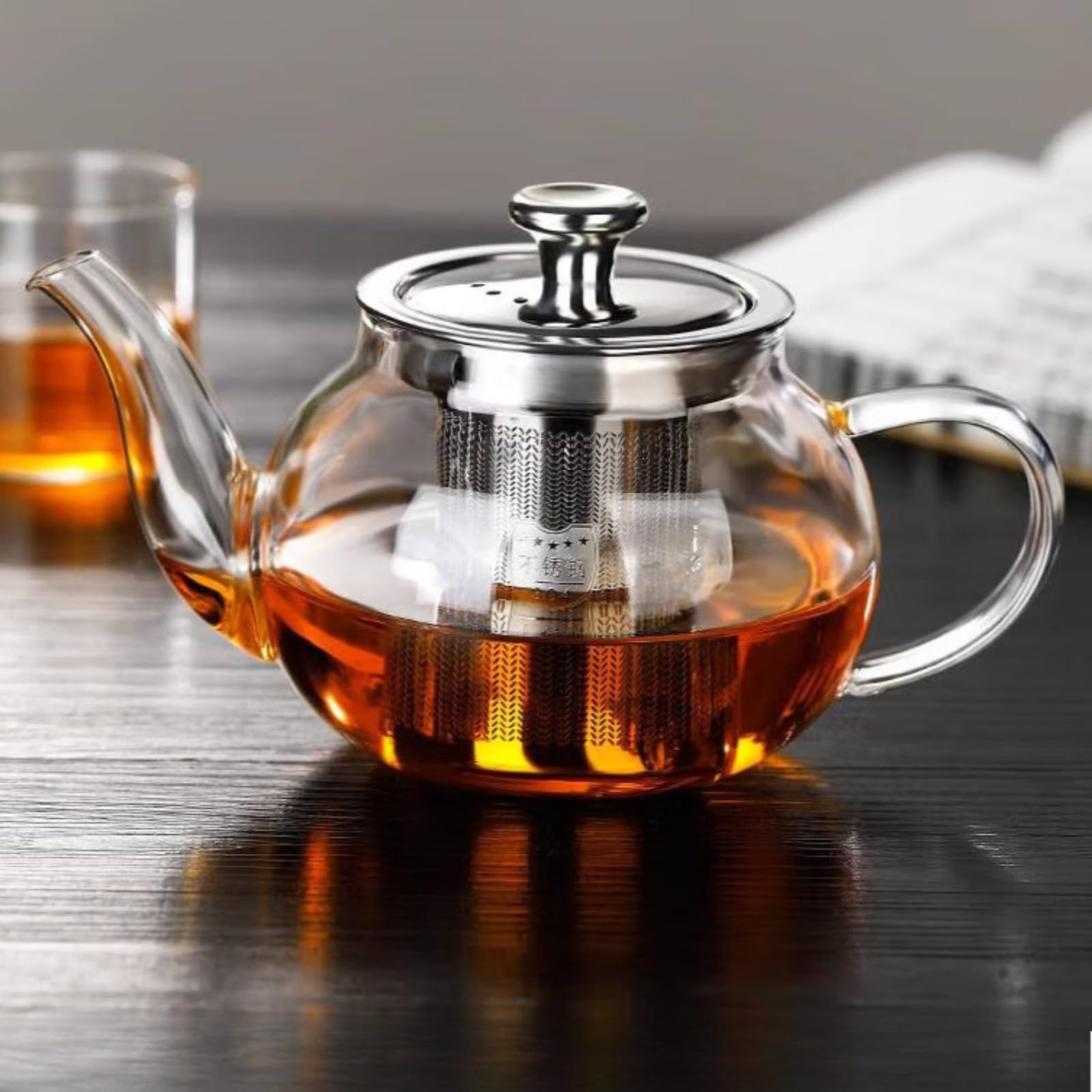 Théière en verre haut de gamme style Xishi pour thé Kungfu 450 ml