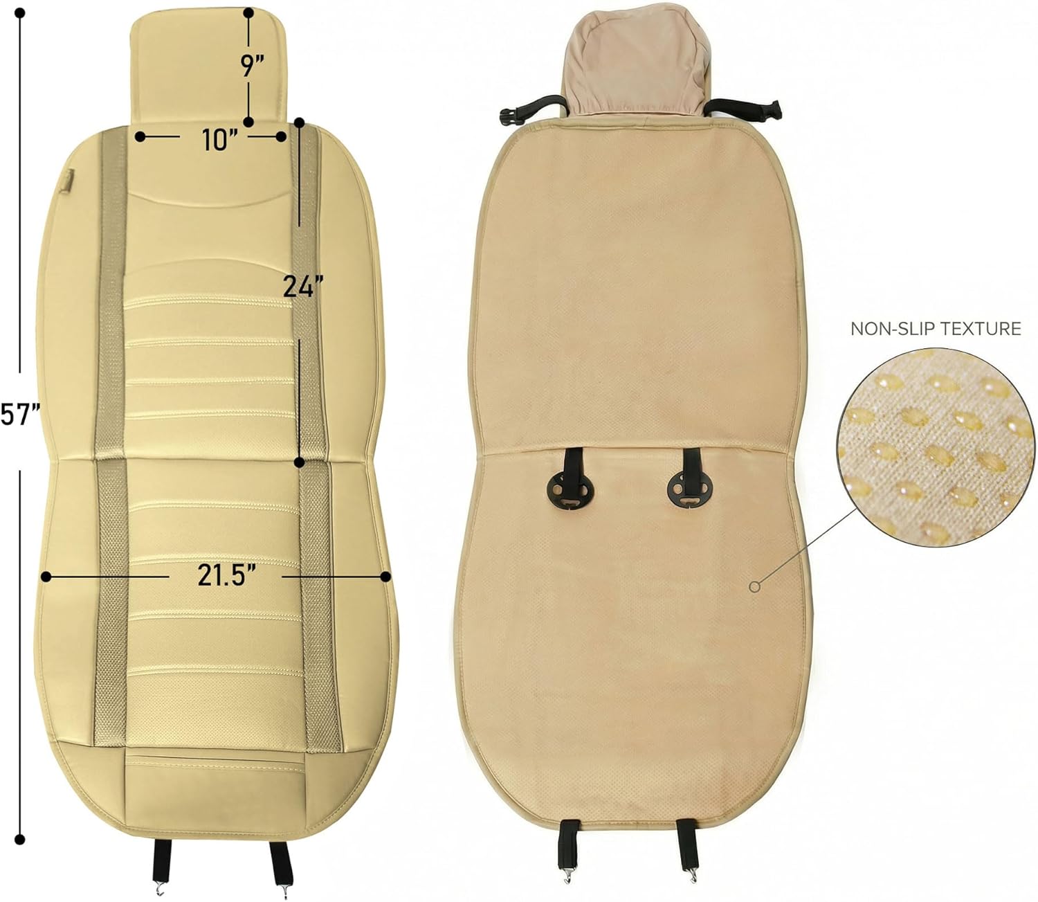 FH Group Car Seat Covers Front Set Gray Black Faux Leather Car Seat Cushions - Car Seat Covers for Low Back Seat, Universal Fit, Automotive Seat Covers, Airbag Compatible for SUV, Sedan