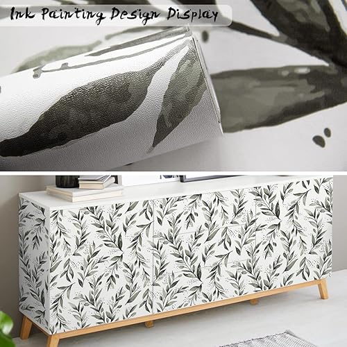 Miniatura 4 de Livebor Papel tapiz de hojas de olivo para despegar y pegar, papel tapiz moderno autoadhesivo para despegar y pegar, papel de contacto floral