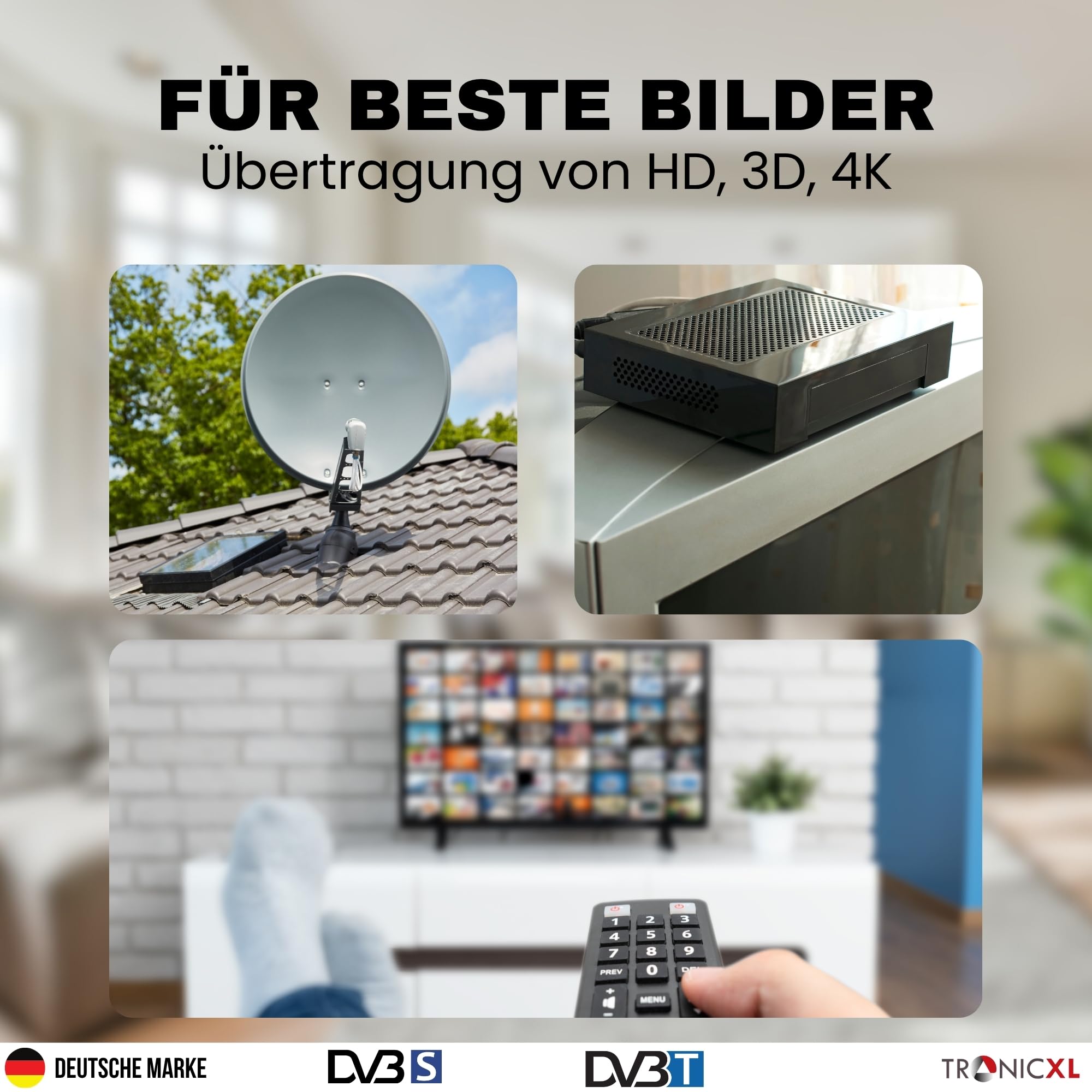 TronicXL Profi 20dB DVBS2 DVB-S2 Amplificateur de ligne satellite à large bande SAT Amplificateur TV PreAmp amplificateur en ligne pour TV satellite et DVB-T