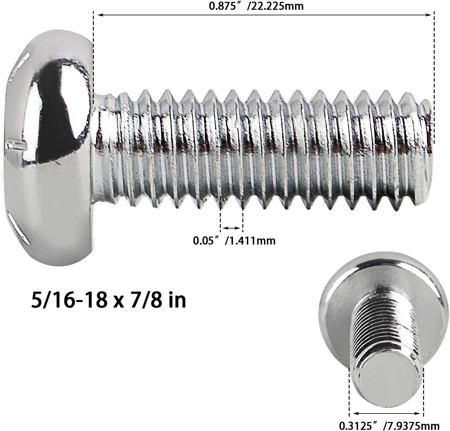 FOVPLUE Front Brake Disc/Rotor Hardware Kit,5/16-18 x 7/8 in.Screws/Bolts for 1990-2024 Harley models,for Sportster Softail Dyna Touring Road Glide Road King Street Electra Glide,Chrome,10 Bolts