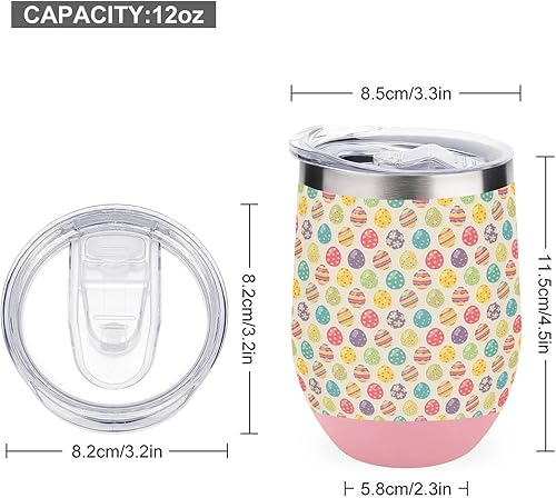 Miniatura 2 de Huevos de Pascua, vaso de vino, taza de café de viaje, taza aislada de acero inoxidable con tapa, regalo para hombres y mujeres, 12 onzas