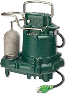 Zoeller M63 3/10 HP Cast Iron Submersible Sump Pump - High Flow 4320 GPH, LED Plug, Vortex Impeller, Automatic