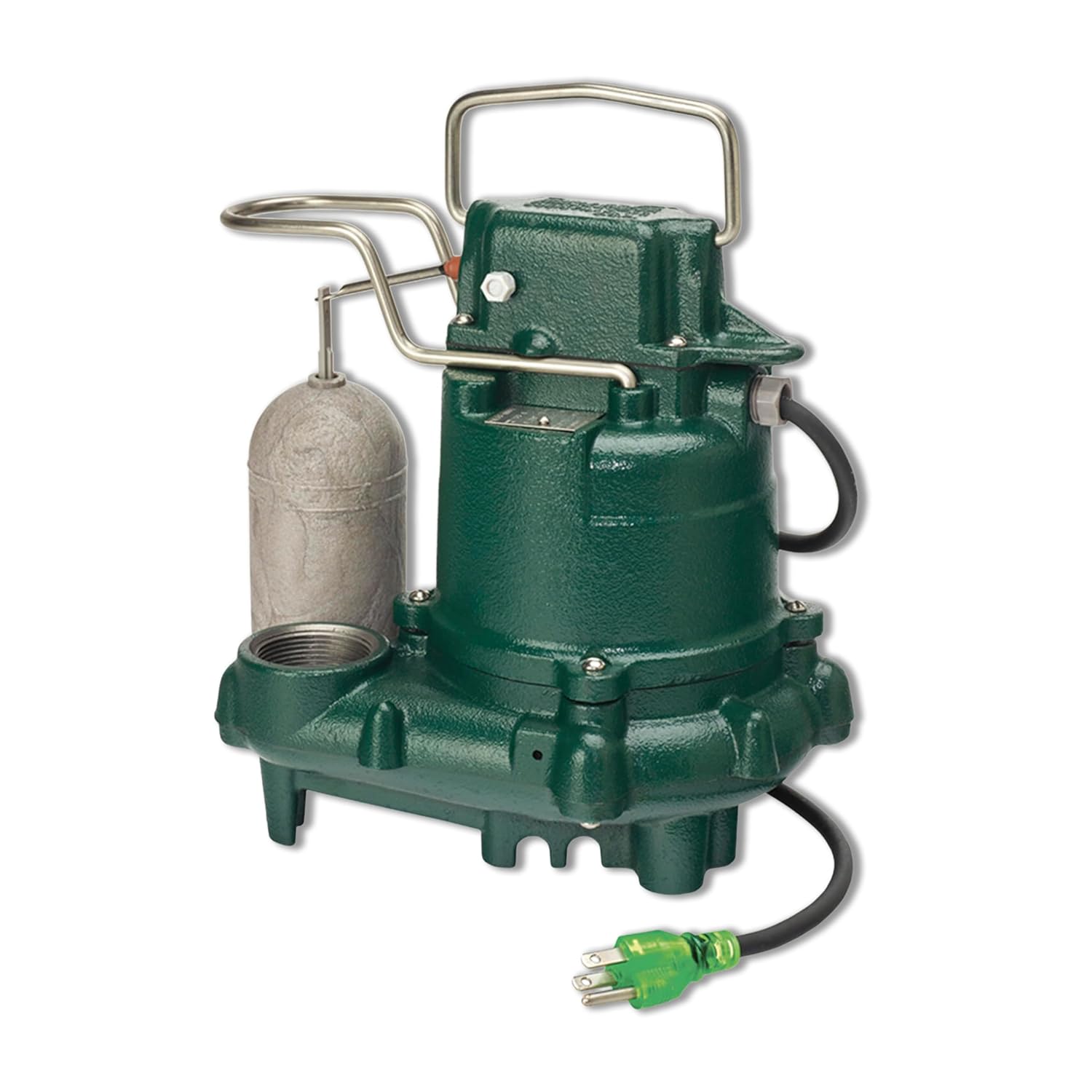 Zoeller M63 - Automatic Submersible Sump Pump - 3/10HP - Cast Iron - LED Power Plug - High Flow - Vortex Impeller Stainless Steel Hardware - Factory Tested and Float Operated - 115V