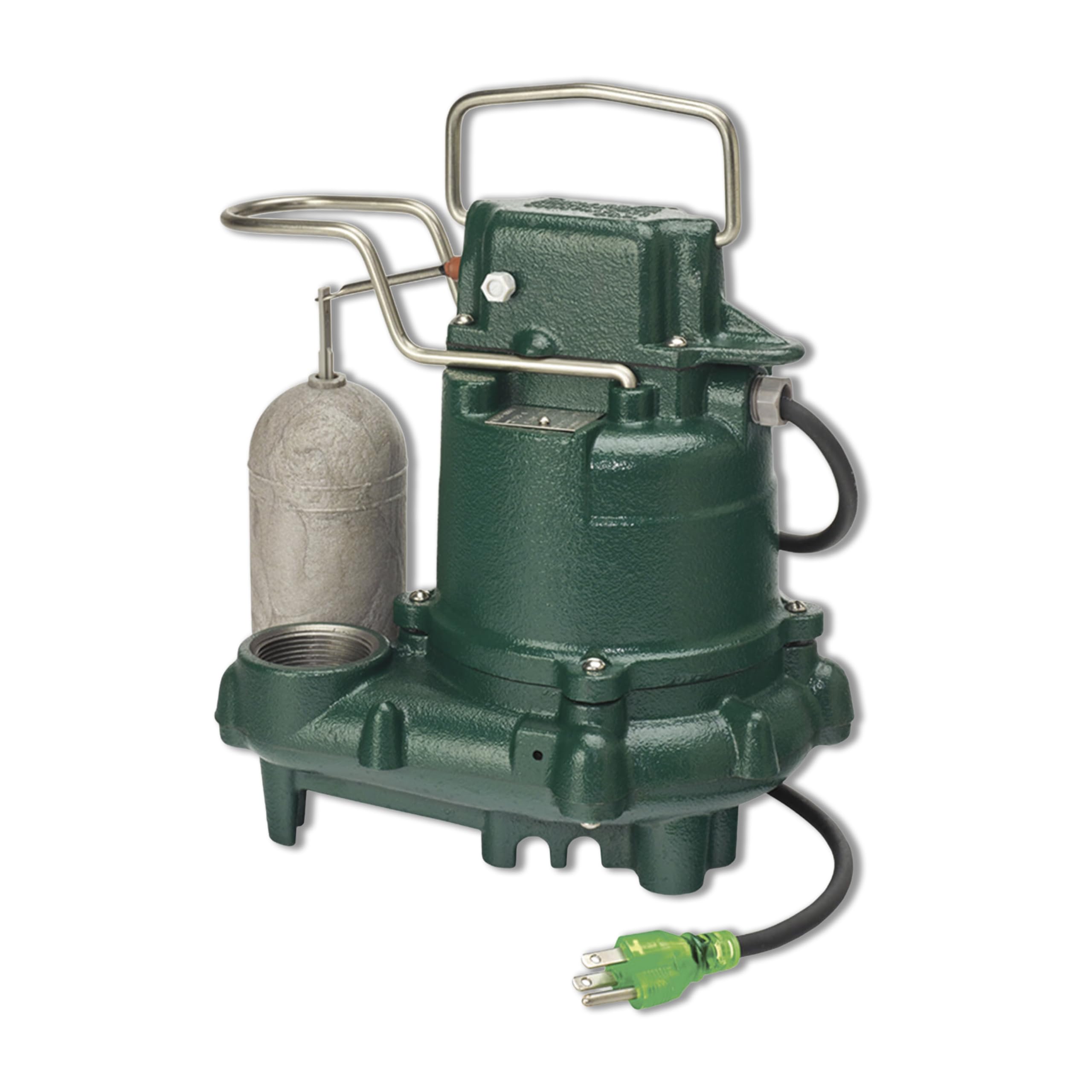 Zoeller M63 - Automatic Submersible Sump Pump - 3/10HP - Cast Iron - LED Power Plug - High Flow - Vortex Impeller Stainless Steel Hardware - Factory Tested and Float Operated - 115V