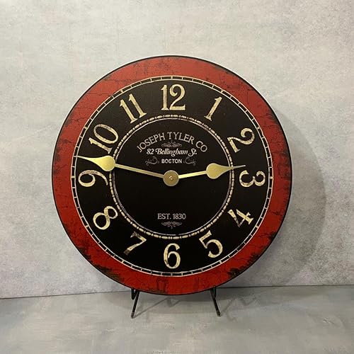Bellingham - Reloj de pared grande, color rojo, mecanismo de cuarzo ultra silencioso, hecho a mano en Estados Unidos, hermoso color nítido y