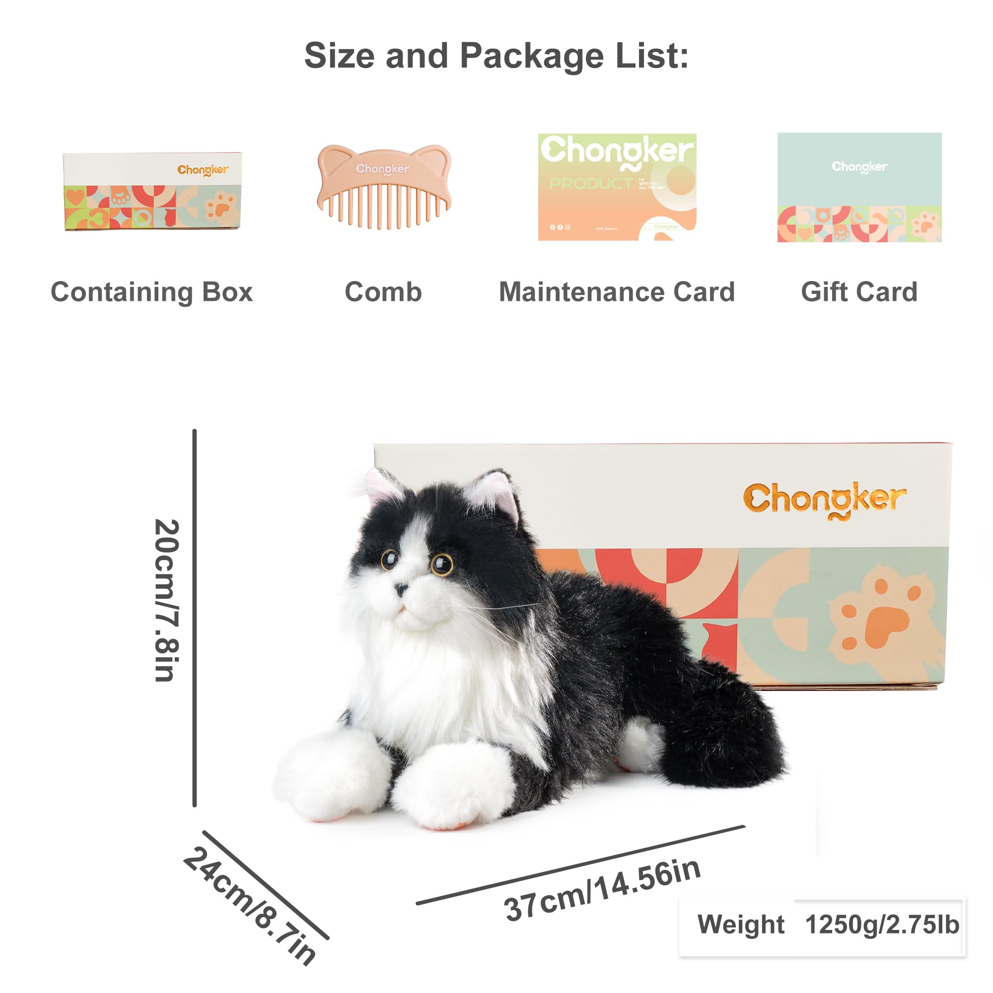 Amazon.co.jp: Chongker 猫ぬいぐるみ リアル 本物そっくり