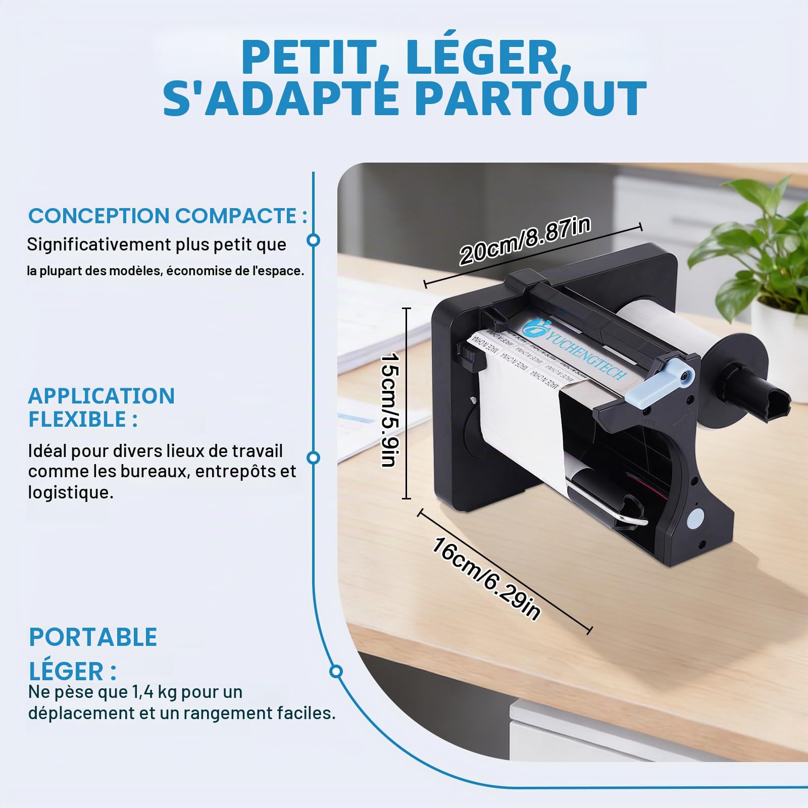 YUCHENGTECH Distributeur D'étiquettes Automatique 3 Vitesses Réglable | Distributeur Etiquette Autocollante Largeur 20-130mm, Longueur 20-130 mm pour Étiquettes Autocollantes/Pet/PVC