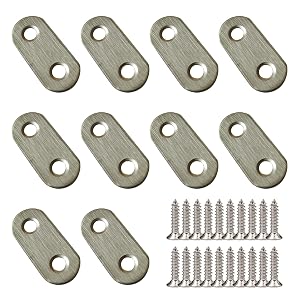 10 St ck Flachverbinder 37 x 16 mm Edelstahl Verbindungsplatten zum Reparieren Verst rken und Verbinden von Holzm beln mit Schrauben