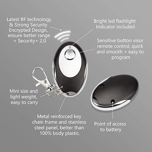 Miniatura 5 de LAWOHO Llavero remoto para puerta de garaje, botón de aprendizaje amarillo, compatible con Liftmaster 891LM893LM950ESTD953ESTD