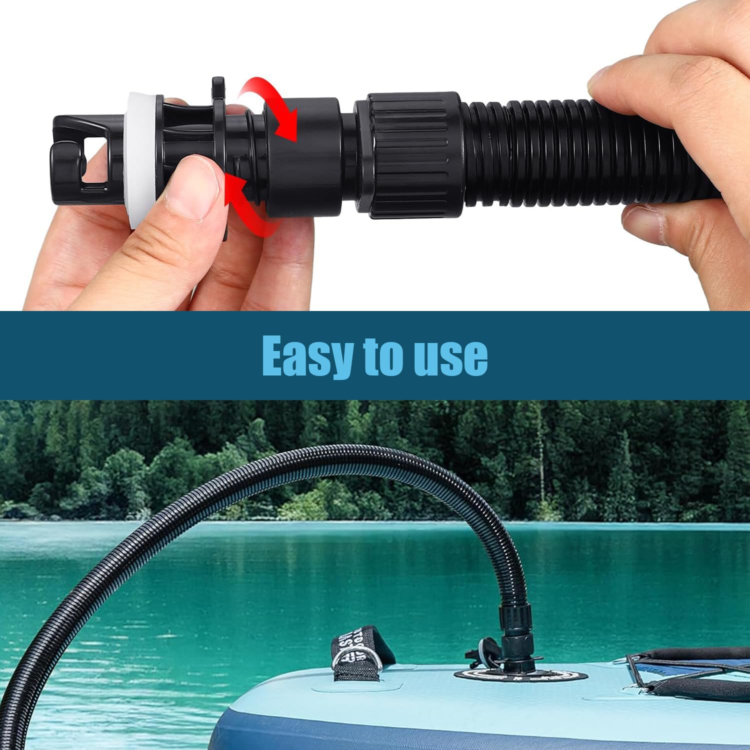 Ensemble Adaptateur Pompe Paddle Board - 1 Tuyau + 6 Buses Pour Kayak, Bateau Gonflable