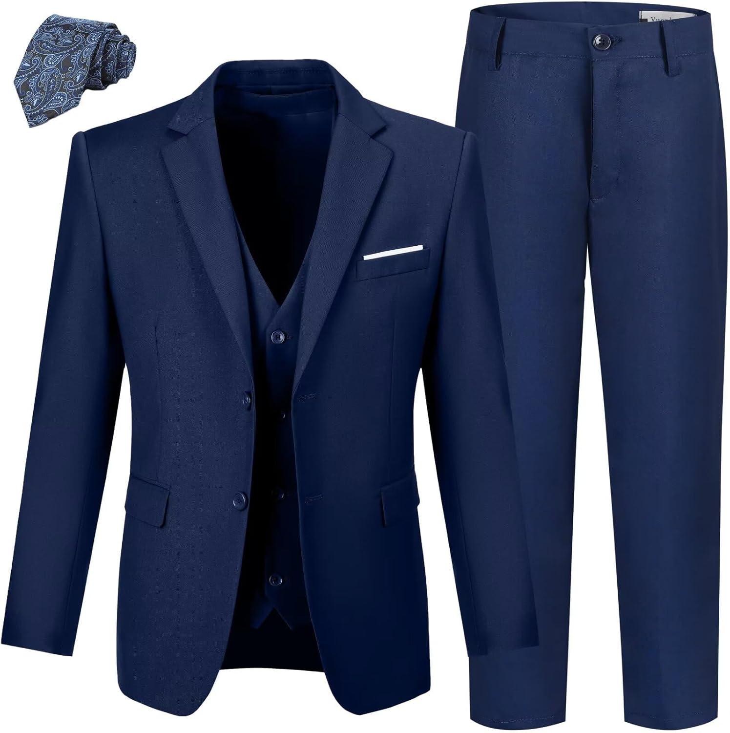 Boys Suit Size 14 Toddler Boy Tuxedo Suit Formal Dress Clothes Kids Navy Blue Suits for Boys 1st Communion Outfit