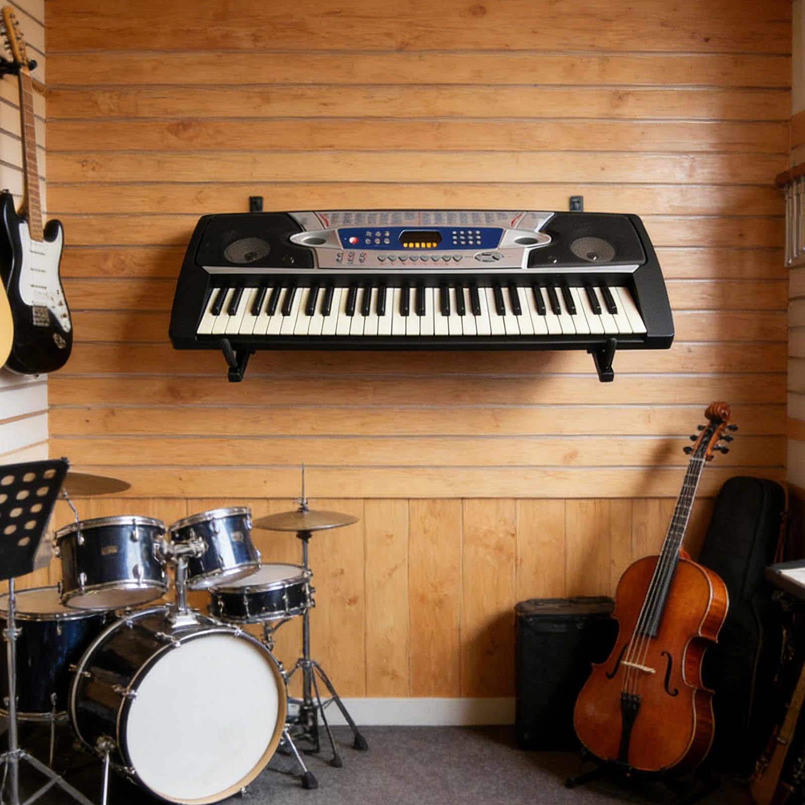 Levemolo Supporti per tastiera musicale con gancio e piastra scanalata, 1 paio, accessorio per strumenti musicali per esercitazioni in musicale