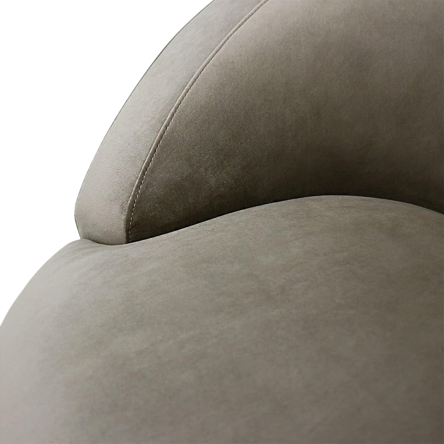 Pasargad Home Vicenza Premium Velvet Upholstered Swivel Chair, Mocha, Crescent Modern Single Club Sofa Chair, Backrest Armchair - for Living Room Bedroom, Luxury Room