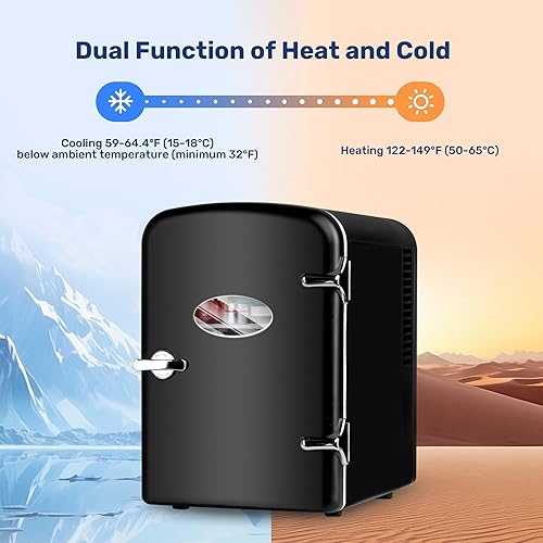 Miniatura 6 de InfiniPower Mini refrigerador de 4 litros6 latas con ventana de observación, refrigerador portátil de bebidas CACC, enfriador y calentador sin freón