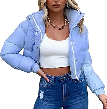 ★正規品★ 【 JEANS】 Cropped Satin Puffer Jacket Amazon.com: Kissonic Women's Winter Long Sleeve Full Zip