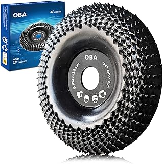 OBA Grinder Wheel Disc 4 Inch Wood Shaping Wheel, Wood Grinding Shaping Disk for Angle Grinders with 5/8” Arbor