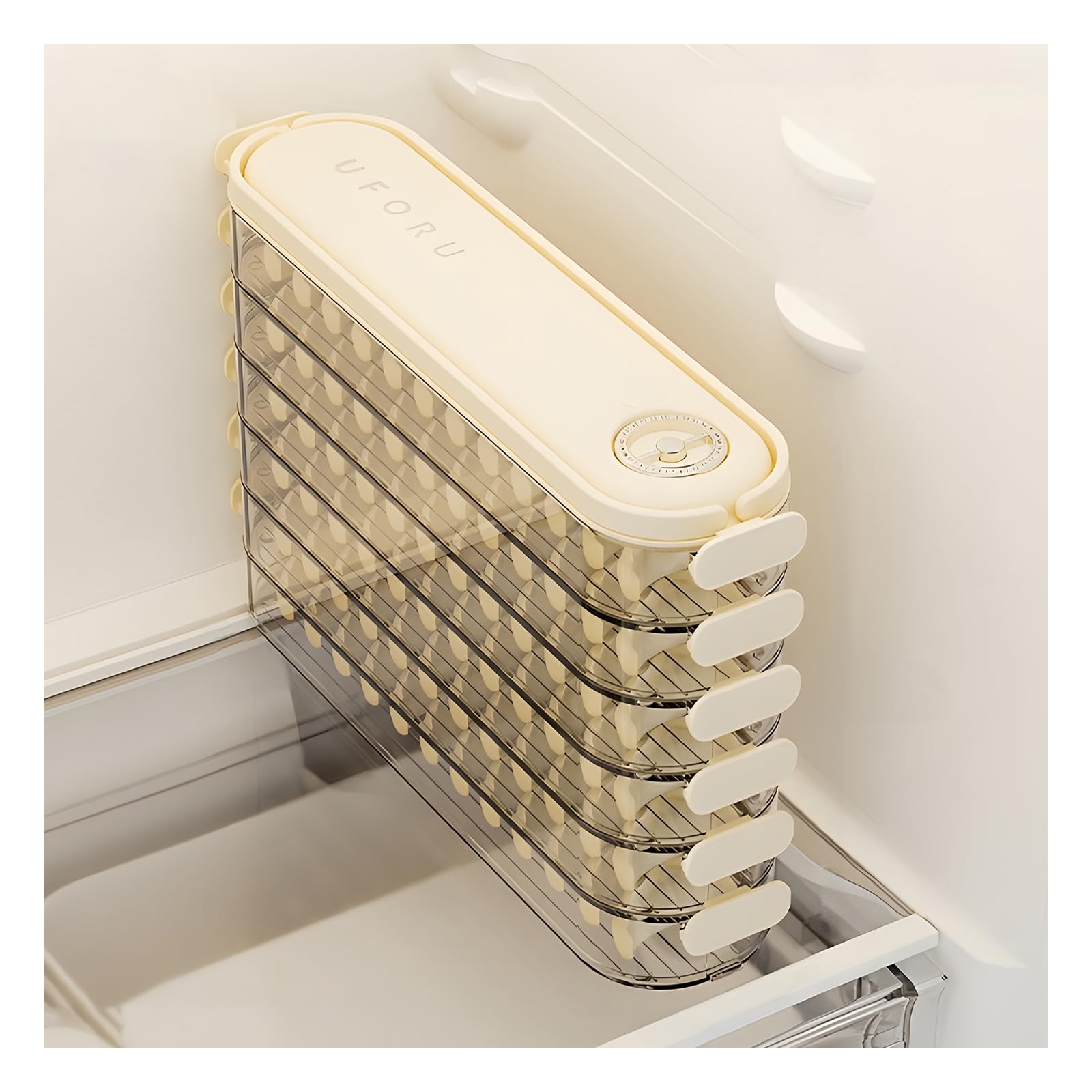 Atlodas Cajas de almacenamiento para nevera con tapas, caja de albóndigas, organizador de refrigerador, almacenamiento apilable con tapas, contenedor portátil de almacenamiento de alimentos de