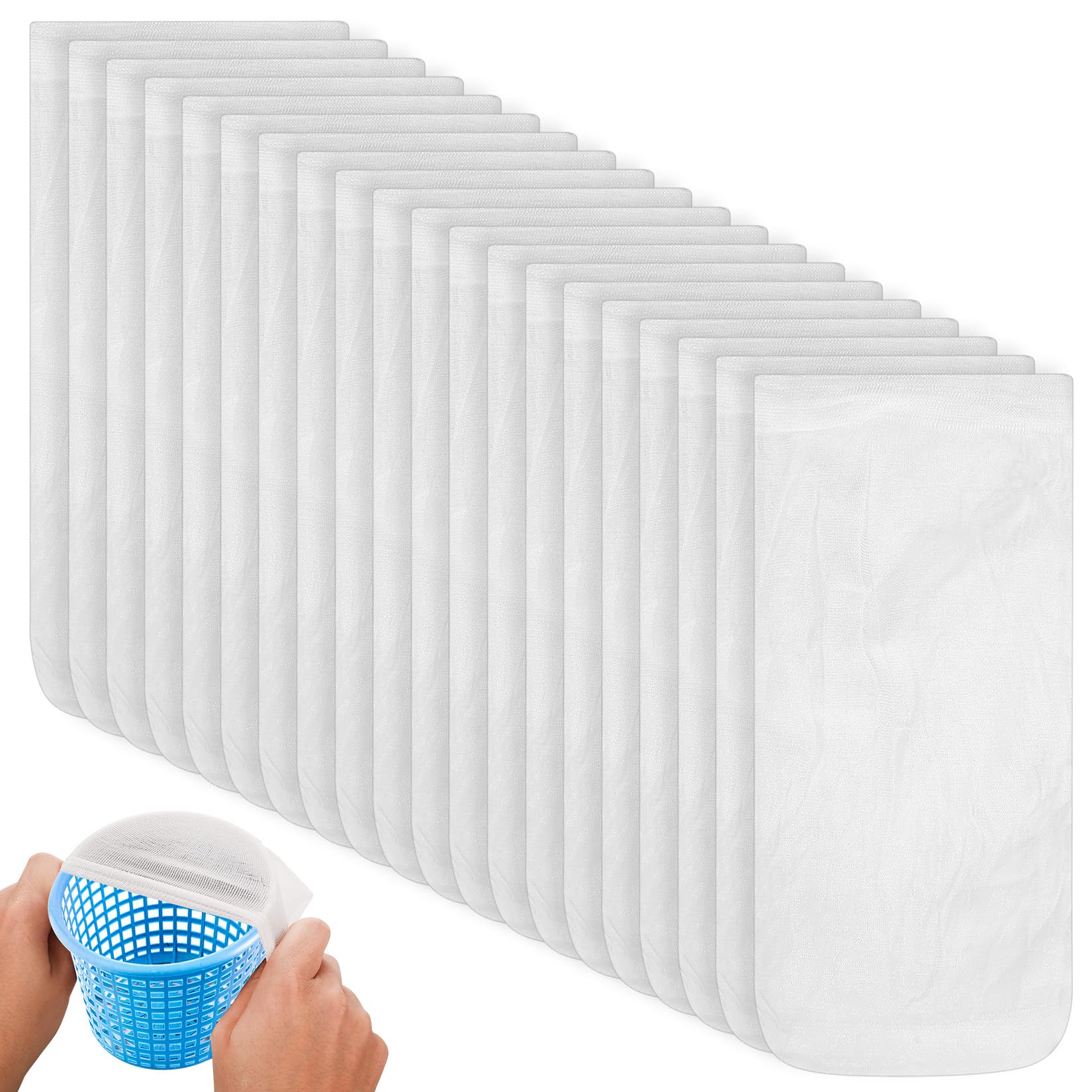 Ewwtrey 20 PcsCalcetines Skimmer Piscina, Calcetines de Nailon para Piscinas, Calcetines de Malla Fina para Piscinas enterradas y elevadas, para Limpiar residuos y Hojas (Blanco)