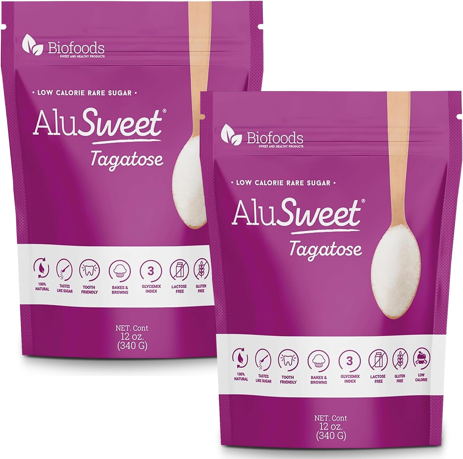 AluSweet Tagatose + Stevia Natural Low-Calorie Sweetener - 24oz 2:1 Replacement - Prebiotic, Keto & Diabetic-Friendly, Gluten & Lactose-Free, Sugar Substitute, Ideal for Baking, No Aftertaste
