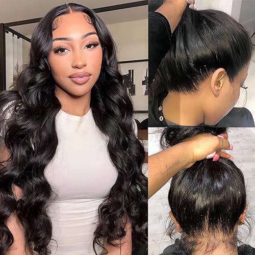 ELISHEVA Pelucas de cabello humano ondulado con encaje frontal 360, ultra 12A, brasileño, virgen, HD, pelucas de cabello humano para mujeres,