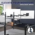 VIVO Clamp-on Dual Pole Triple Monitor Desk Mount for 1 Center Utrawide up to 49 inches and 59.4 lbs, 2 Side Screens up to 38 inches and 17.6 lbs, Low Profile Adjustable Stand, Black, STAND-V300CU