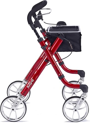 Miniatura 8 de Comodità Avanti Mobility - Andador con ruedas, con bandeja y frenos para adultos y personas mayores, ligero y fácil de plegar, 4 ruedas, operación