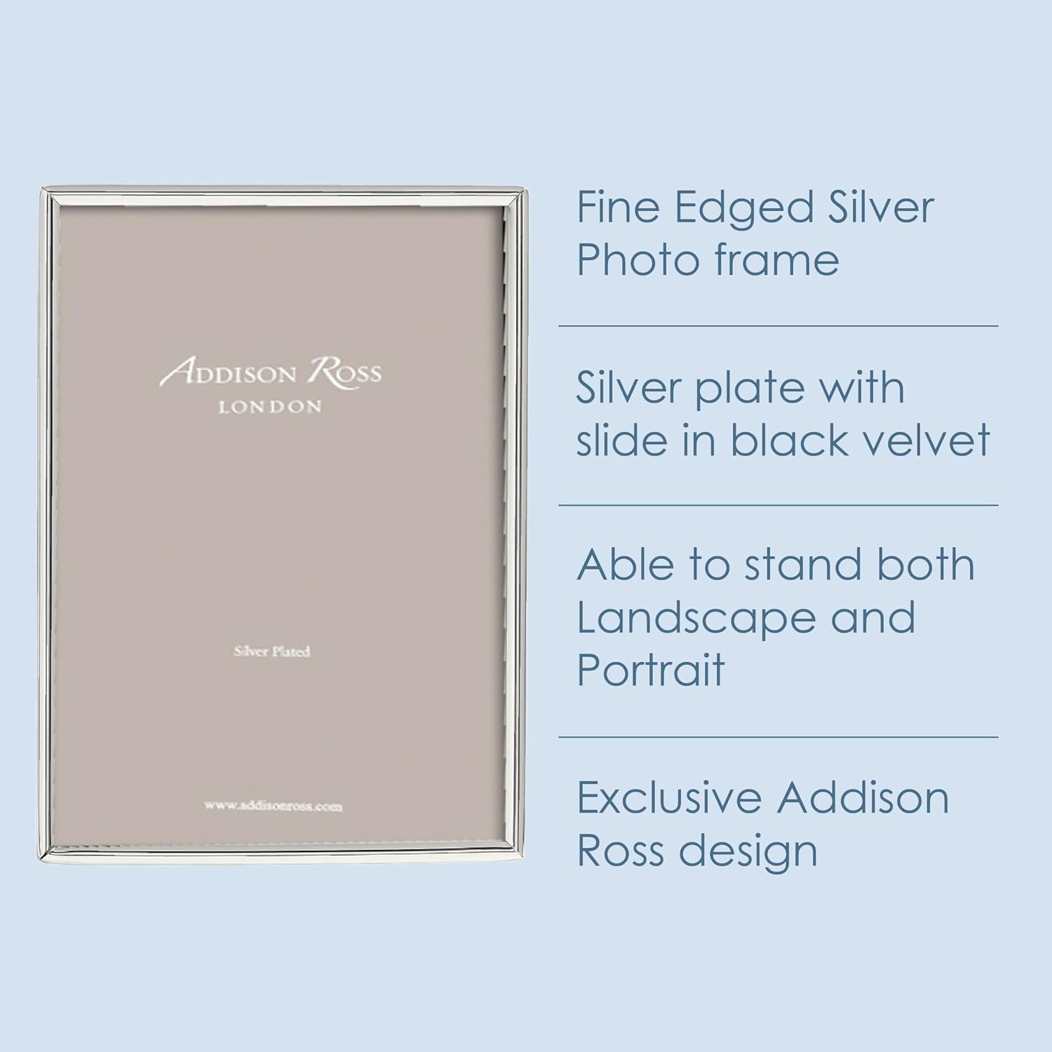 Addison Ross, Essentials Photo Frame, Silver Plate, 7 x 5 Inches