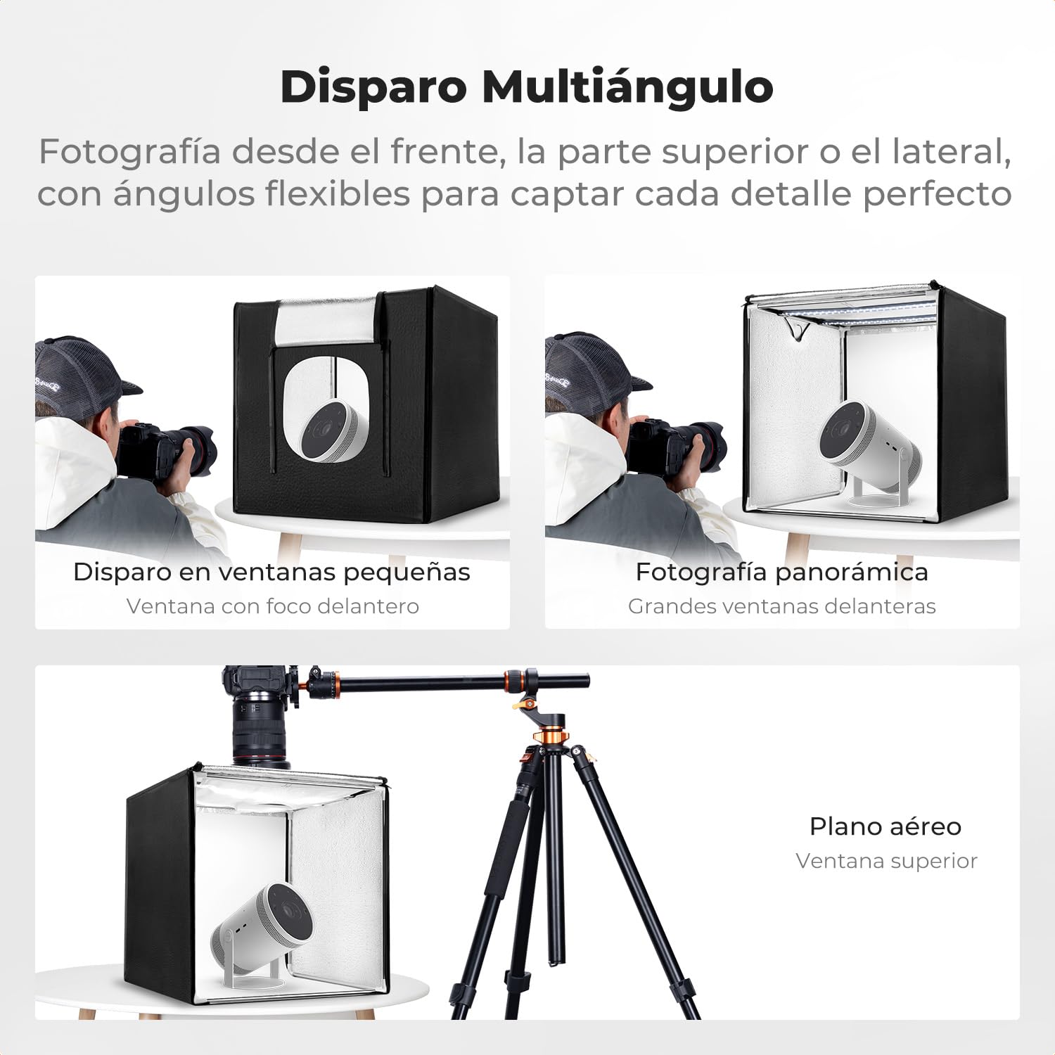 K&F CONCEPT Set de Estudio fotográfico Plegable, Mini Caja de luz Regulable de 5600K Set de iluminación de Carpa fotográfica con Fondo de PVC de 6 Colores para fotografía de Joyas (60cm)