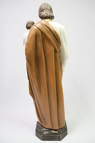 Miniatura 7 de Estatua de San José con el Santo Niño Jesús, Marrón, Tonos Tierra, Religioso, Estilo Clásico, Hecho en Italia