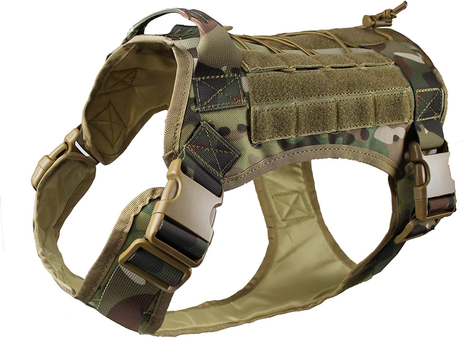 zuoxiangru Tactical Service Dog K9 Working Dog Vest Outdoor Training Hunting Water-Resistant Military Patrol Dog Harness with Handle (M, CP)