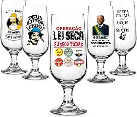 Taça Cerveja/Chopp 300ml Personalizada Frases Engraçadas Vários Modelos Vidro Presente Taça Floripa (LEI SECA)