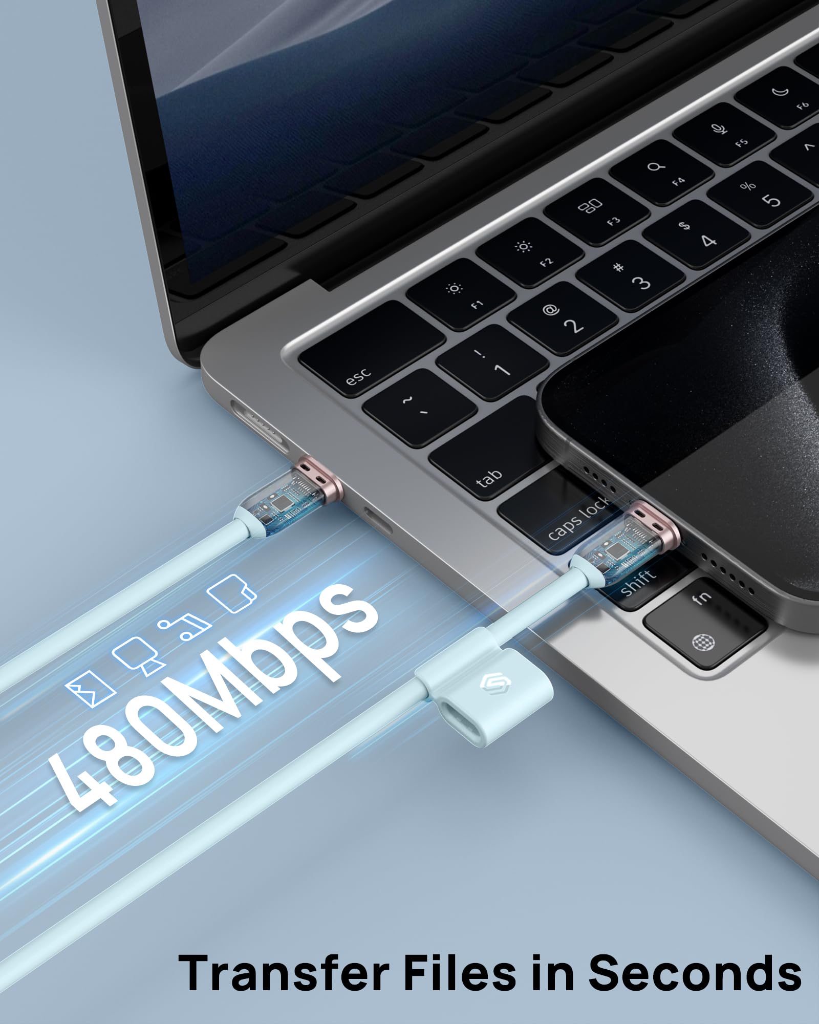 Cavo USB C da 100 W [1 pezzo da 3 m],5 A PD QC cavo di ricarica rapida da USB C a USB C, cavo di tipo C, caricatore USB-C per cellulare