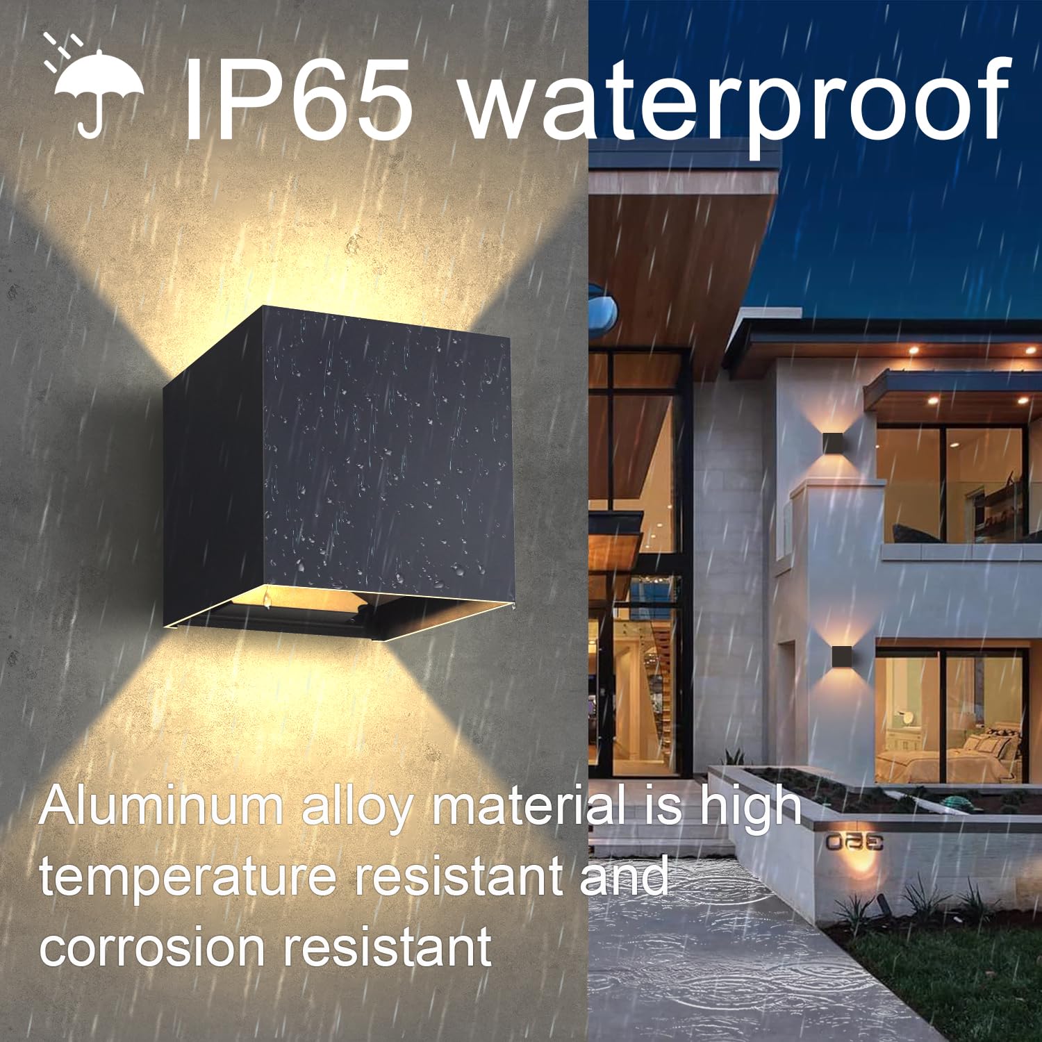 KICAAO Applique da Parete LED Moderno, 2 Pezzi, 5W 3000K (Nero - 2PCS) | Lampadina G9 Sostituibile, Alluminio Applique, Impermeabile IP65, Interno/Esterno, Per Ingresso Giardino