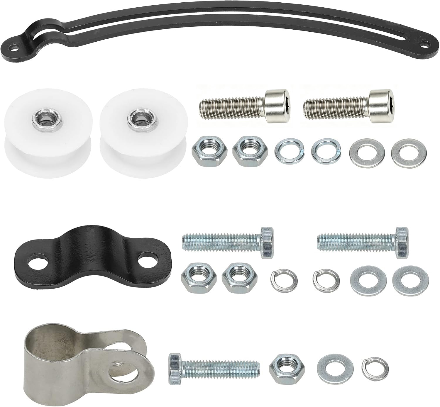 GREHUA Motorized Bike Chain Tensioner Arch with Idler Pulley Adjuster Kit for 2 Stroke 48cc 50cc 60cc 66cc 80cc 49cc Engine Bicycle Parts Motor Heavy Duty Rainbow Shape Bracket Black