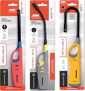 MK Multi-Purpose Classic and Flex Wand Candle Lighters - Assorted Long Durable Lighters, Ideal for Candles, Camping, Outdoor Use (Family Pack-2-A)
