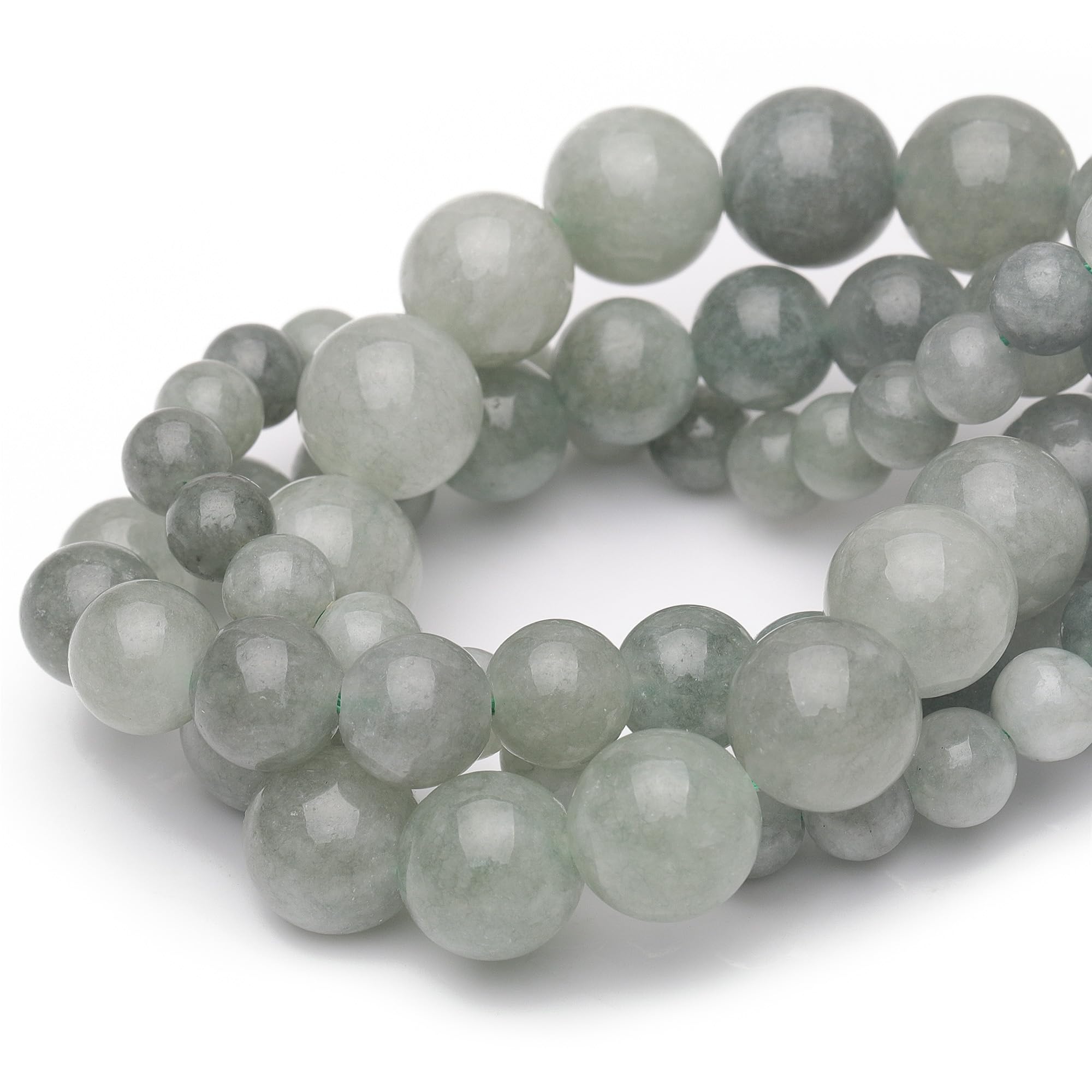 Chicager 6mm Natural Stone Beads for Jewelry Making,Burmese Jade Polished Smooth Round Gemstone Beads for Bracelet Necklace 15 Inch