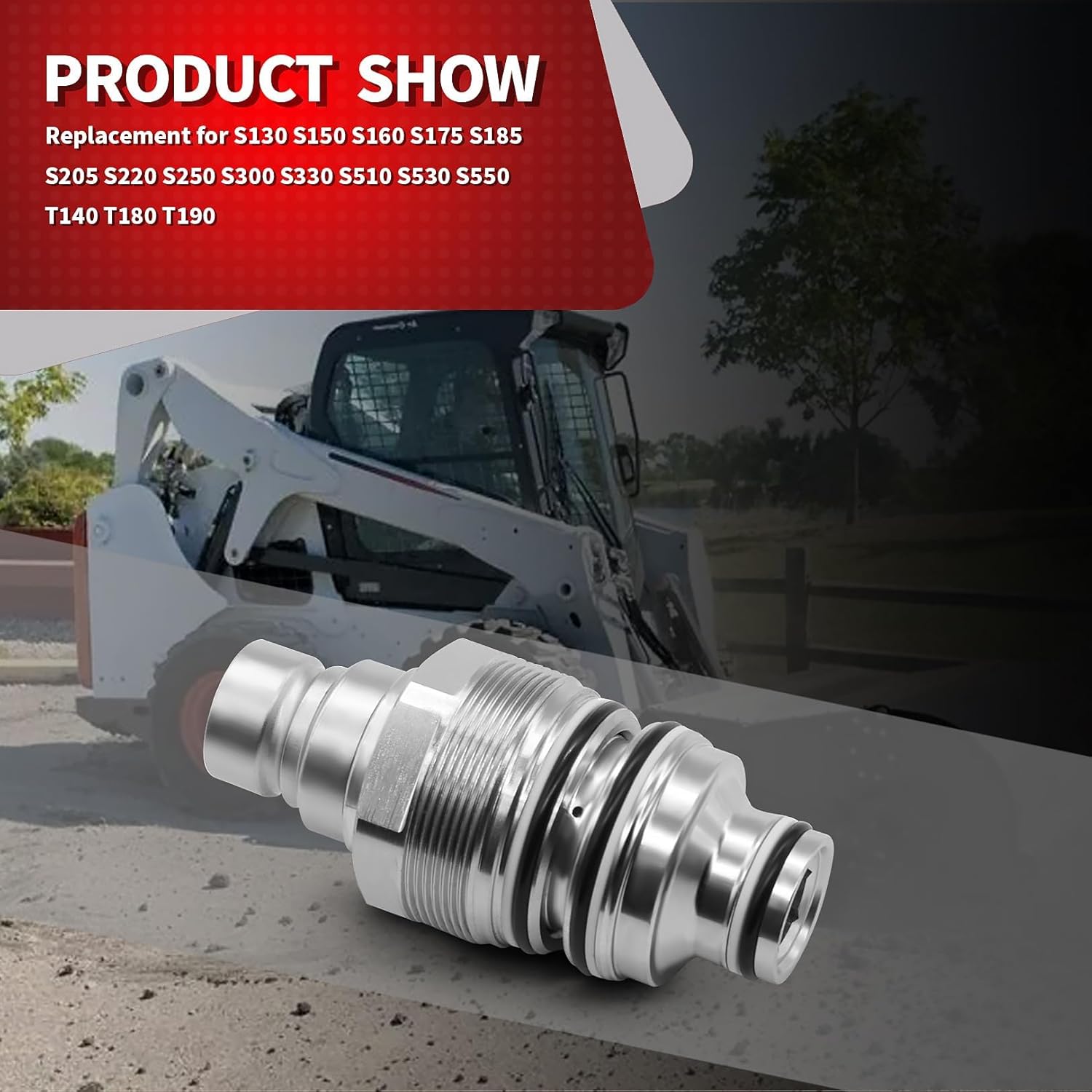 6679837 Male Hydraulic Coupler Replacement for SVL75 SVL75-2 S175 S185 S205 S220 S250 S300 S330 S510 S530 S550 T140 T180 T190 V0511-77140 84390117