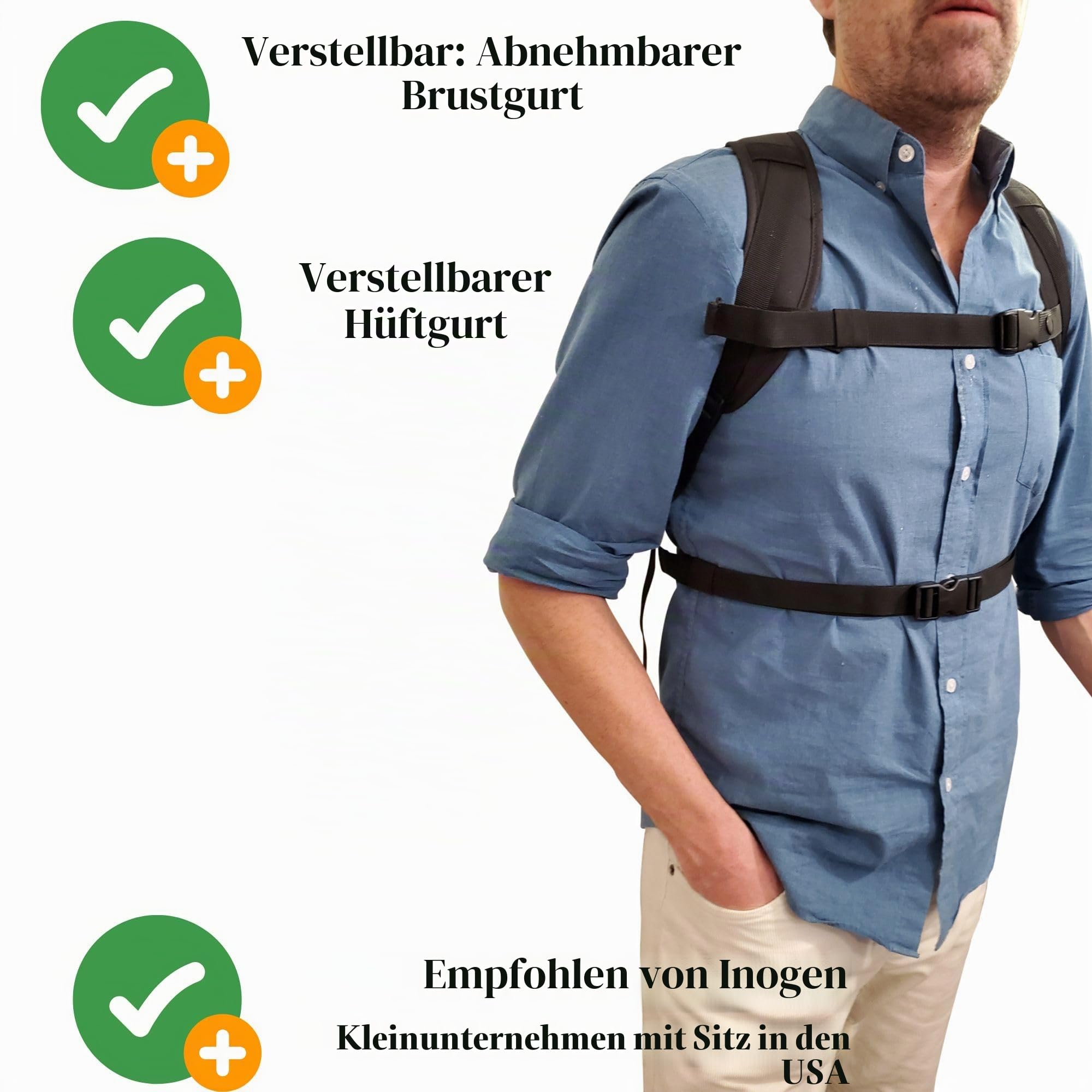 o2totes Rucksack nur kompatibel mit Inogen One G5 (I0-500) und Inogen Rove 6 (IO-501), extra Batteriefach, Ladekabel, Inogen Zubehör