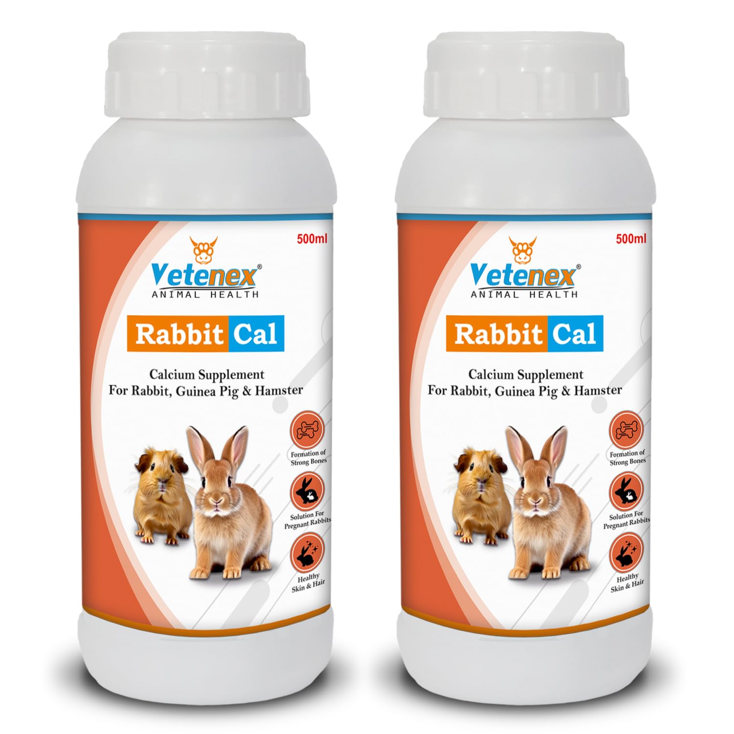 VETENEX Rabbit Cal - Calcium Tonic Supplement for Rabbit, Guinea Pig &  Hamsters (500 ML x 2) Combo - Pack of 2 : Amazon.in: Pet Supplies