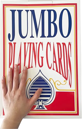 Miniatura 9 de Yuanhe Cartas de juego gigantes grandes y grandes baraja de cartas de gran tamaño póquer enorme para decoraciones de fiesta de casino 5 x 7 pulgadas
