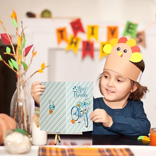 Miniatura 5 de Blulu Juego de 24 tarjetas de felicitación de Acción de Gracias con sobres, tarjetas de notas de otoño, tarjetas de Acción de Gracias, surtido de