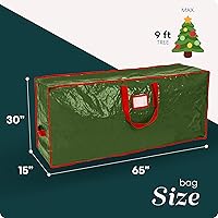 Vista 3 de Handy Laundry, Bolsa de almacenamiento para árbol de Navidad almacena el árbol de Navidad artificial de 9 pies, material impermeable duradero, bolsa