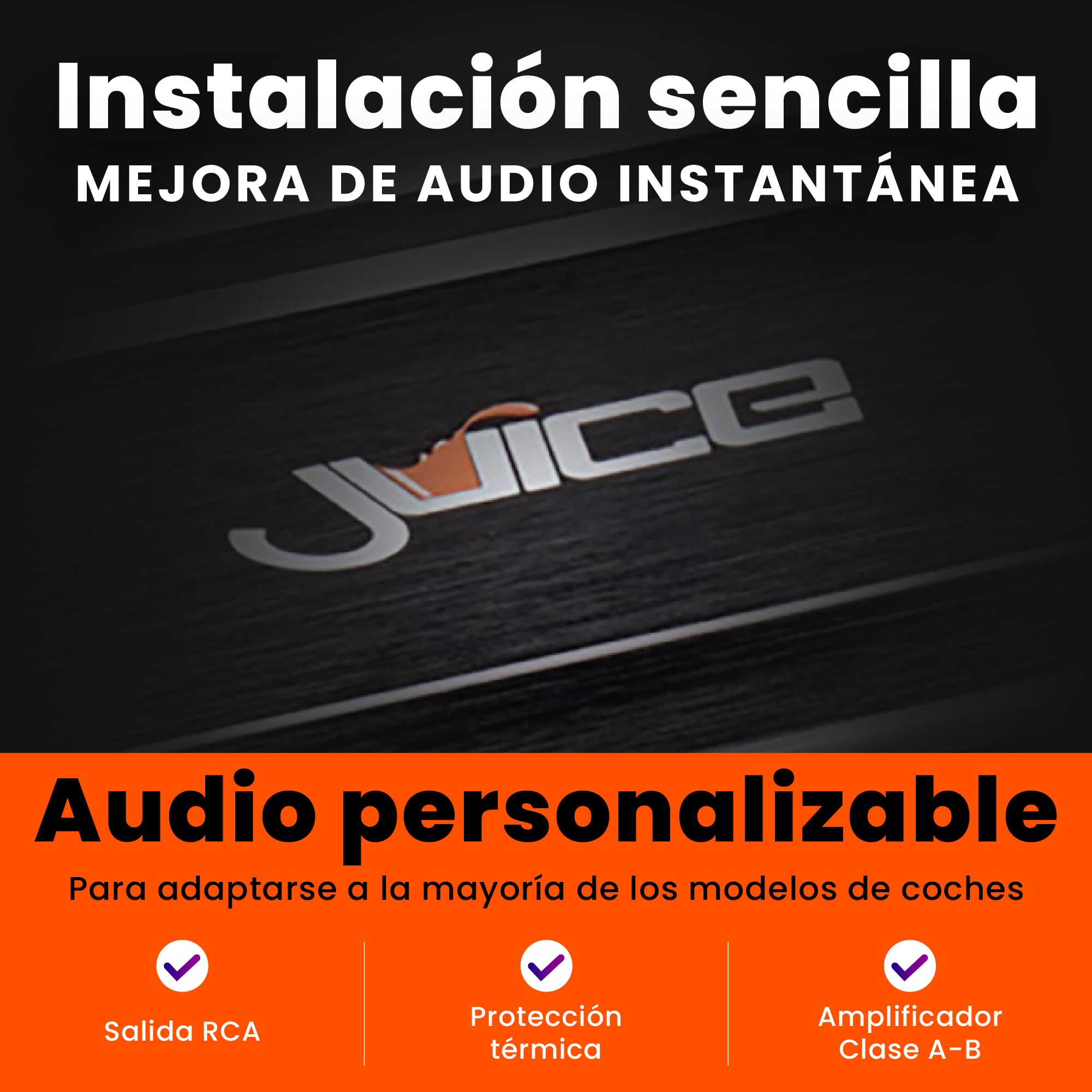 Juice Car Audio JA1504 - Amplificador de 4 canales para coche, 1500 W, 4 canales