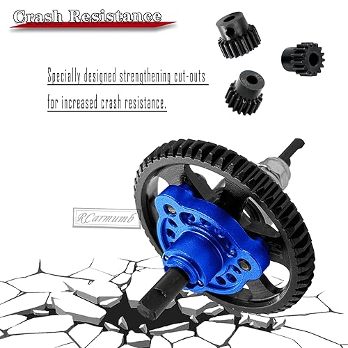 Miniatura 22 de Pieza de mejoras de engranaje recto 53T para Slash 4X4/VXL Stampede 4X4/VXL Rustler 4X4/VXL, eliminador de embrague deslizante 53T con piñones